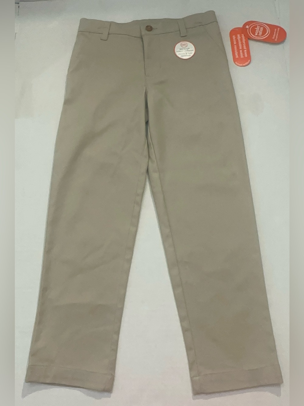 Wonder Nation Boys School Uniform Flat Front Adjustable Waistband Pants, Size 7